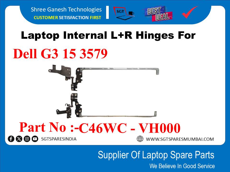 Laptop Internal L+R Hinges For  Dell G3 15 3579 Part No :-C46WC - VH000