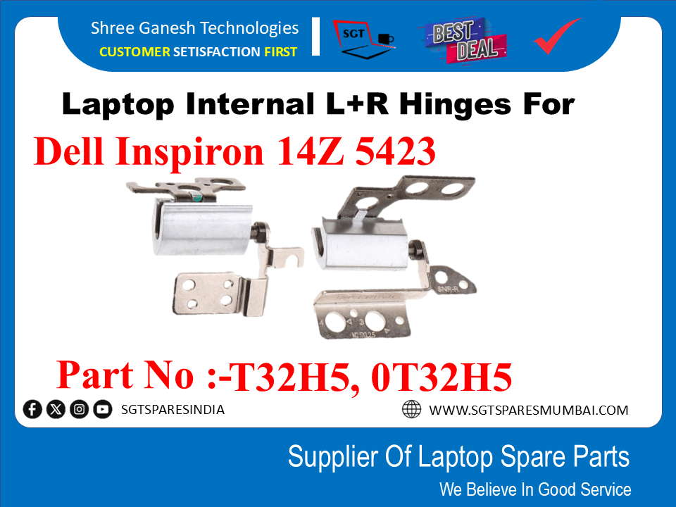 Laptop Internal L+R Hinges For Dell Inspiron 14Z 5423 Part No :-T32H5,0T32H5