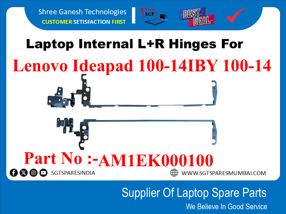 Laptop Internal L+R Hinges For  Lenovo Ideapad 100-14IBY 100-14 Part No :-AM1EK000100