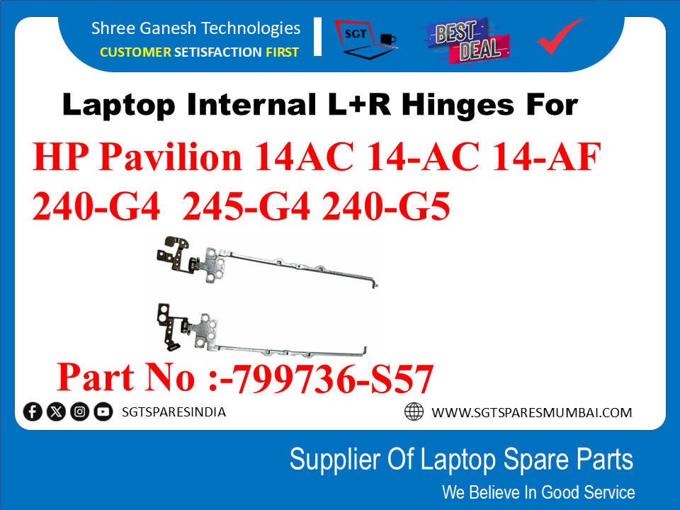 Laptop Internal L+R Hinges For HP Pavilion 14AC 14-AC 14-AF 240-G4 245-G4 240-G5 Part No :-799736-S57