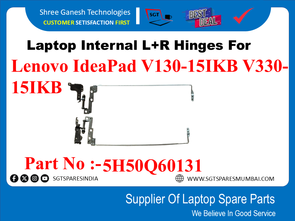 Laptop Internal L+R Hinges For Lenovo IdeaPad V130-15IKB V330-i=15ikb Part L. -5H50Q60131