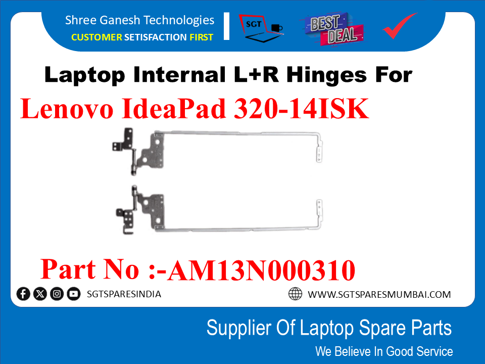 Laptop Internal L+R Hinges For Lenovo IdeaPad 320- 14ISK Part No :-AM13N000310