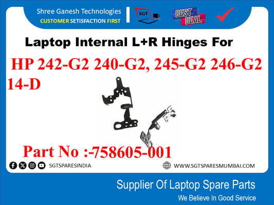 Laptop Internal L+R Hinges For HP 242-G2 240-G2, 245-G2 246-G2 14-D Part No :-758605-001