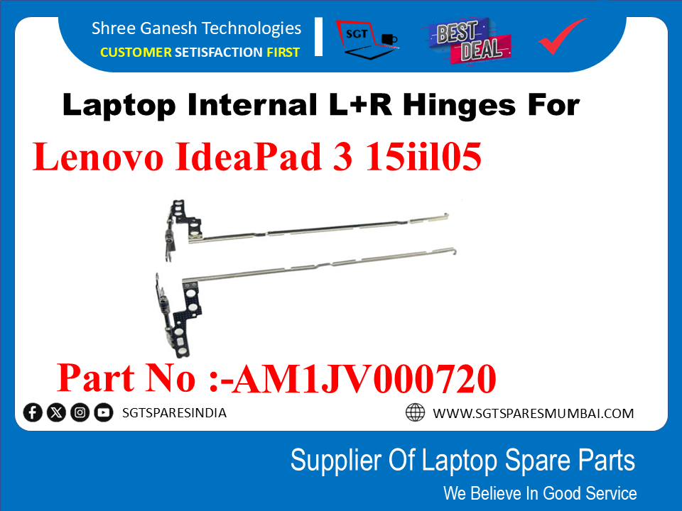 Laptop Internal L+R Hinges For Lenovo IdeaPad 3 15IIL05 Part No :-AM1JV000720