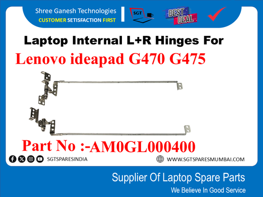 Laptop Internal L+R Hinges For Lenovo ideapad G470 G475 Part No :-AM0GL000400