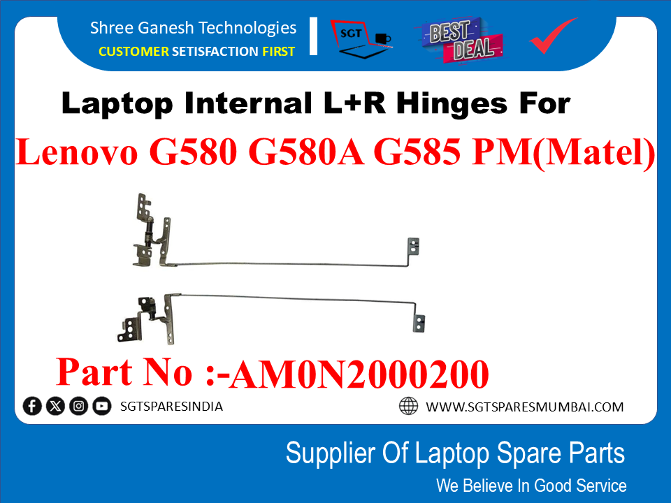 Laptop Internal L+R Hinges For Lenovo G580 G580A G585 PM(Matel) Part No :-AM0N2000200