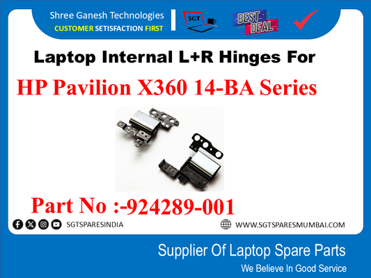 Laptop Internal L+R Hinges For HP Pavilion X360 14-BA Series Part No :-924289-001