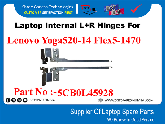 Laptop Internal L+R Hinges For Lenovo Yoga520-14 Flex5-1470 Part No :-5CB0L45928