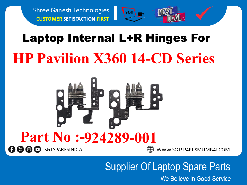 Laptop Internal L+R Hinges For HP Pavilion X360 14-CD Series Part No :-924289-001