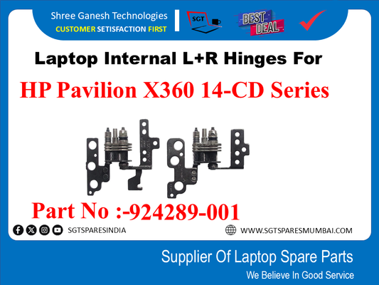 Laptop Internal L+R Hinges For HP Pavilion X360 14-CD Series Part No :-924289-001