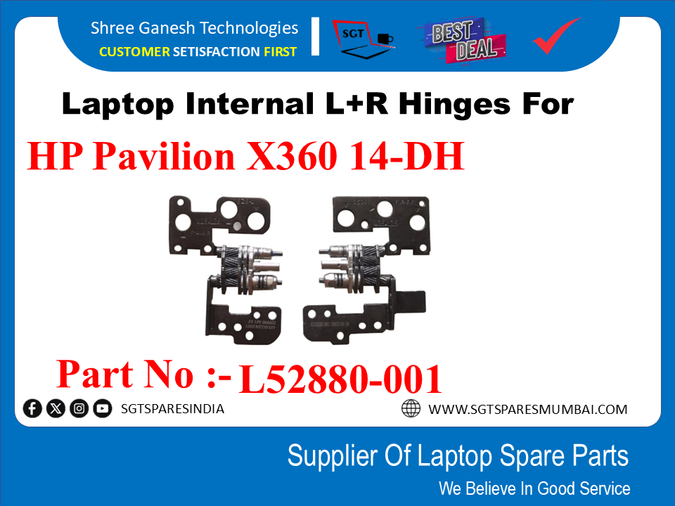 Laptop Internal L+R Hinges For HP Pavilion X360 14-DH Part No :-L52880-001