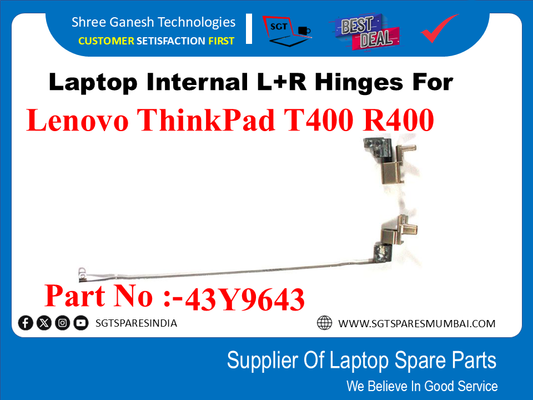 Laptop Internal L+R Hinges For Lenovo ThinkPad T400 R400 Part No -43Y9643