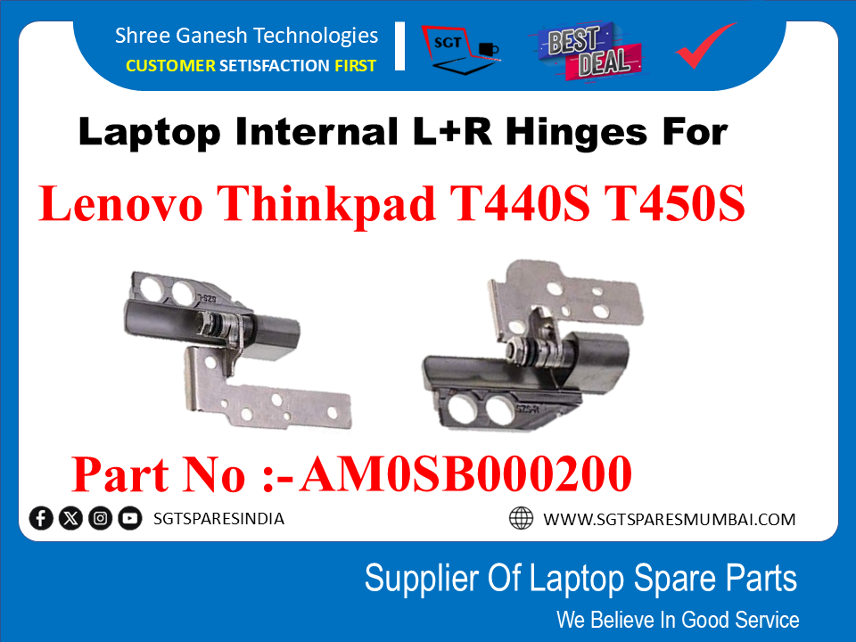 Laptop Internal L+R Hinges For Lenovo Thinkpad T440S T450s Part No ,- AM0SB000200