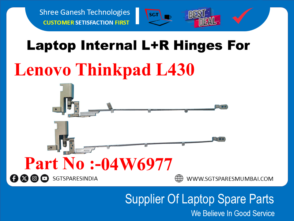 Laptop Internal L+R Hinges For Lenovo Thinkpad L430 Part No :-04W6977