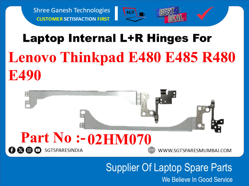 Laptop Internal L+R Hinges For Lenovo Thinkpad E480 E485 R480 Part No: - 02HM070