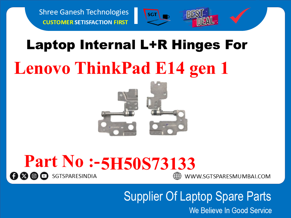 Laptop Internal L+R Hinges For Lenovo ThinkPad E14 gen 1 Part No :-5H50S73133