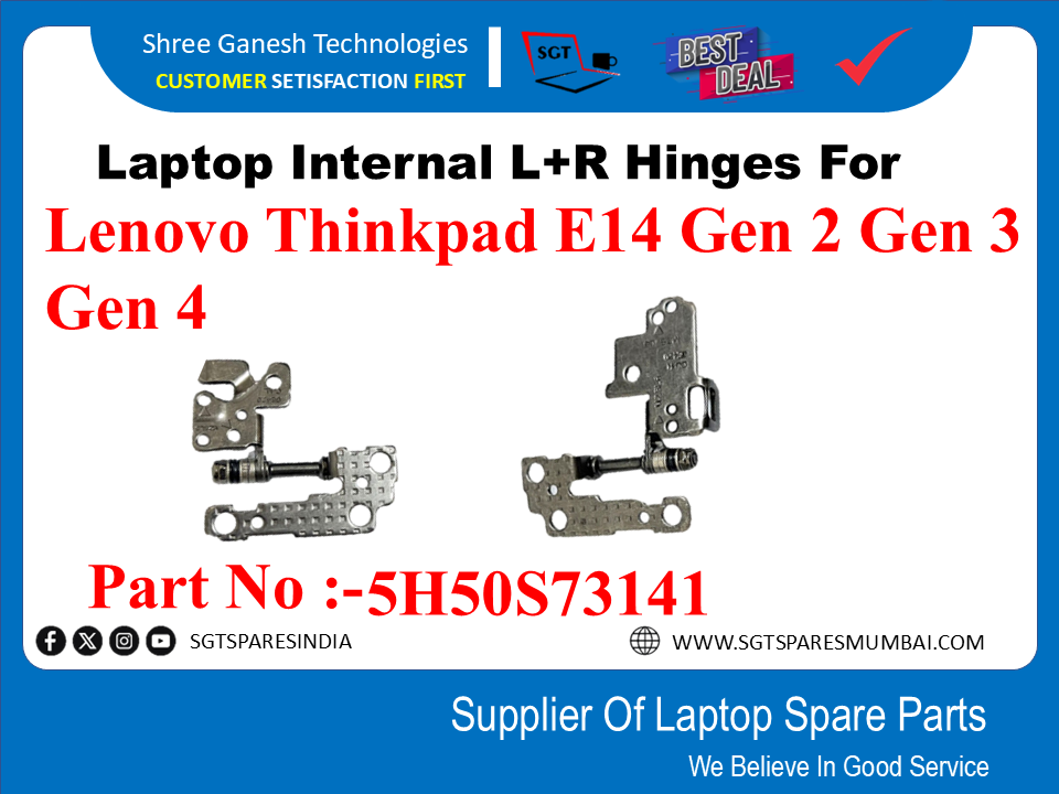 Laptop Internal L+R Hinges For Lenovo Thinkpad E14 Gen 2 Gen 3 GEN4 Part No :-5H50S73141