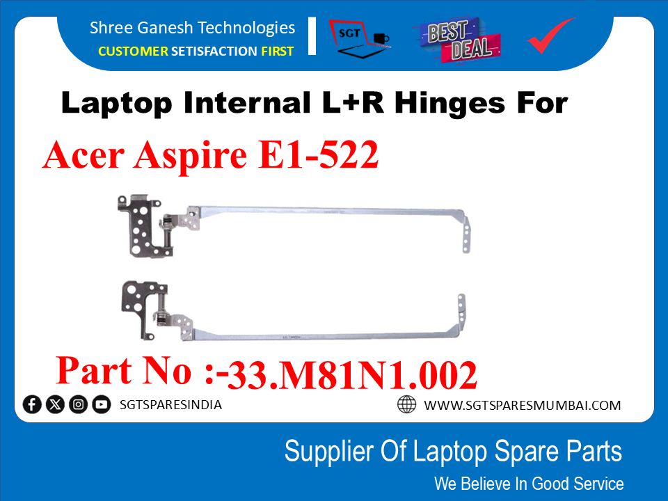 Laptop Internal L+R Hinges For Acer Aspire E1-522  Part No :-33.M81N1.002