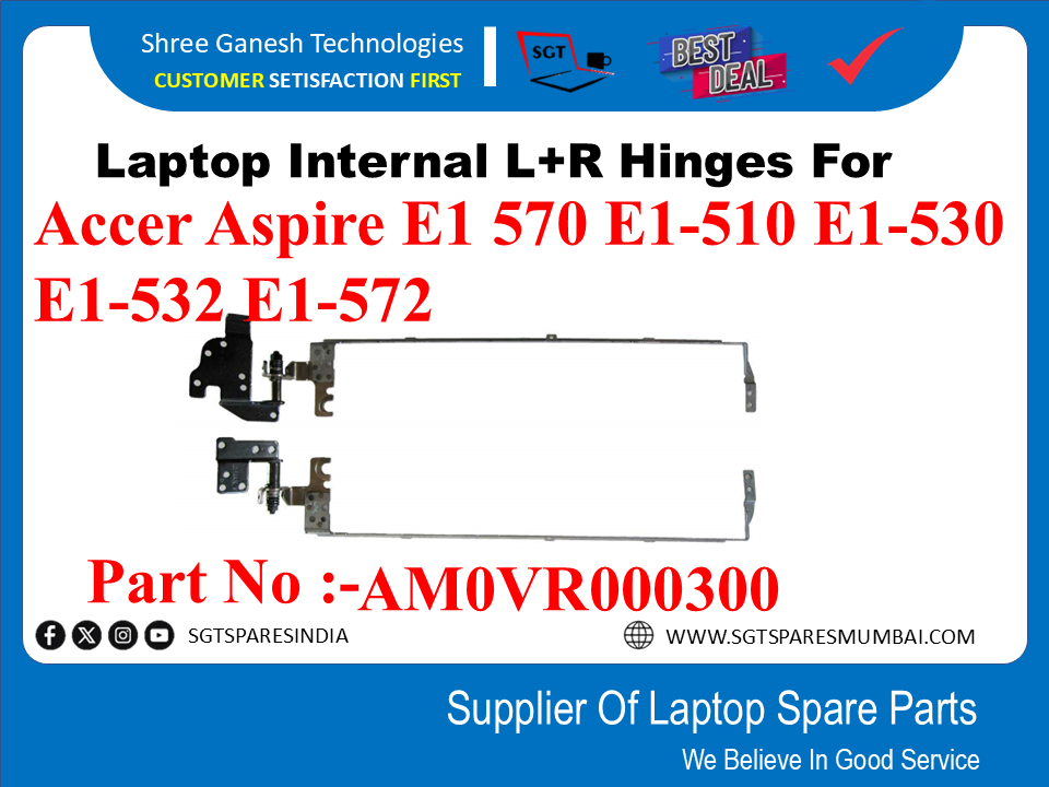 Laptop Internal L+R Hinges For Acer Aspire E1 570 E1-510 E1-530 E1-532 E1-572 Part No :-AM0VR0000300