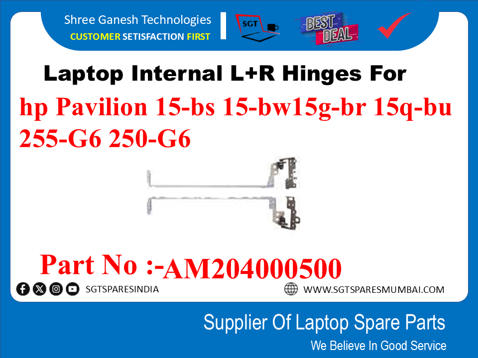 Laptop Internal L+R Hinges For HP Pavilion 15-bs 15-bw15g-br 15q-bu 255-G6 250-G6 Part No :-4M204000500