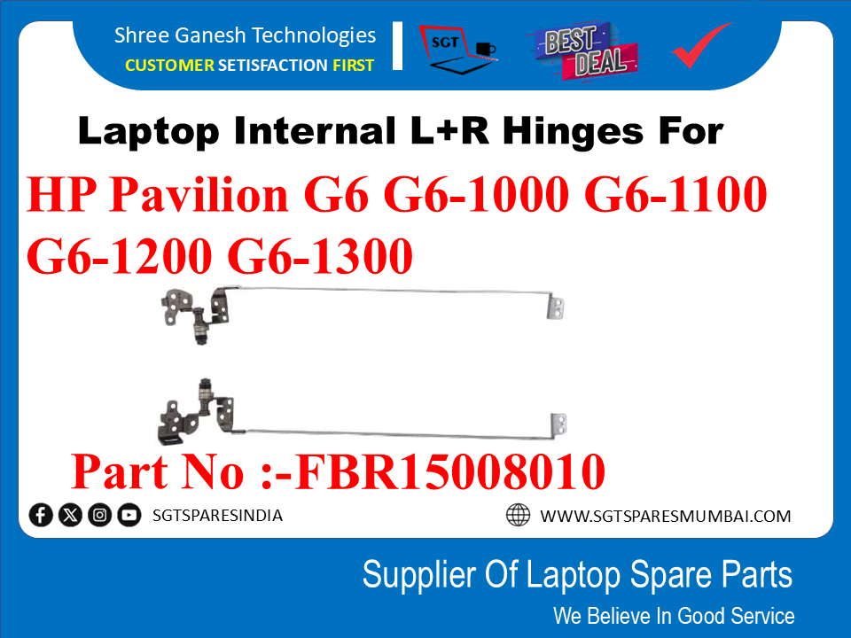 Laptop Internal L+R Hinges For HP Pavilion G6 G6-1000 G6-1100 G6-1200 G6-1300 Part No :-FBR15008010