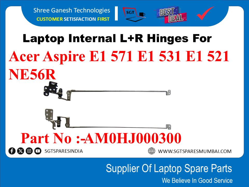 Laptop Internal L+R Hinges For Acer Aspire E1 571 E1 531 E1 521  NE56R  Part No :-AM0HJ000300