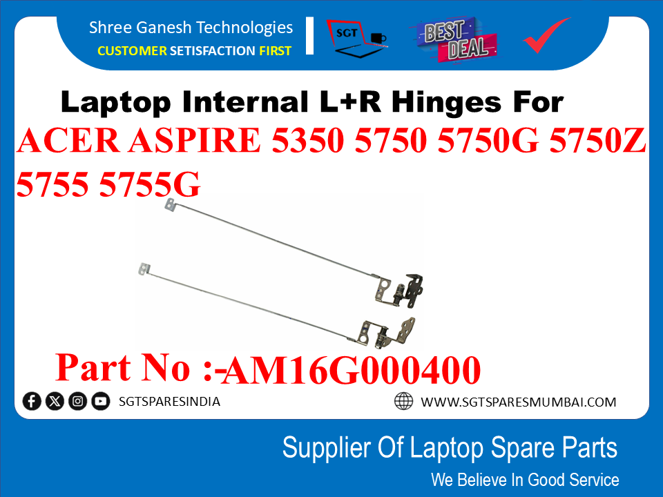 Laptop Internal L+R Hinges For ACER ASPIRE 5350 5750 5750G 5750Z 5755 5755G Part No :-AM16G000400