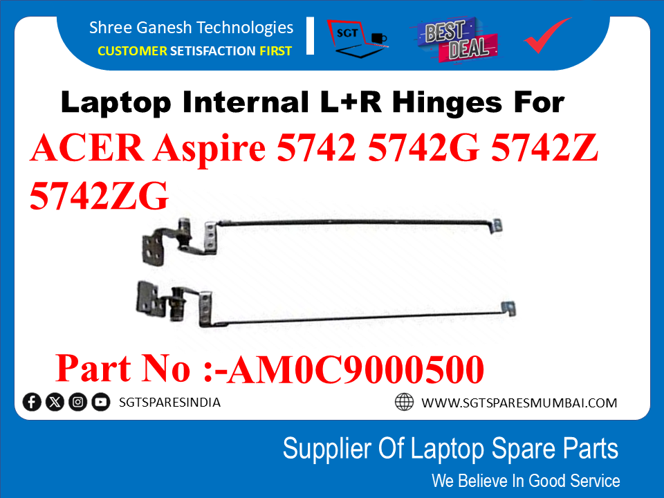 Laptop Internal L+R Hinges For ACER Aspire 5742 5742G 57422 57422G Part No :-AM0C9000500