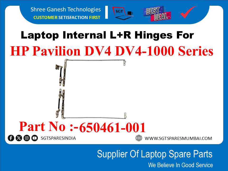 Laptop Internal L+R Hinges For HP Pavilion DV4 DV4-1000 Series Part No :-650461- 001