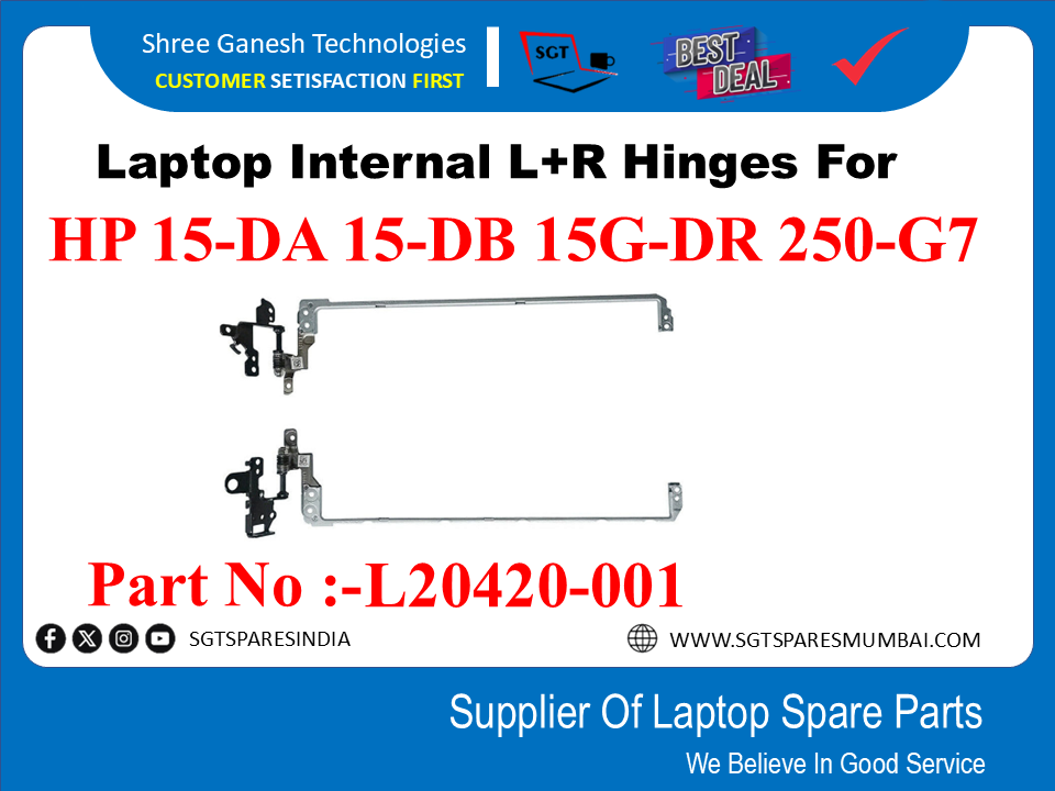 Laptop Internal L+R Hinges For HP 15-DA 15-DB 15G-DR 250-G7 Part No :-L20420-001