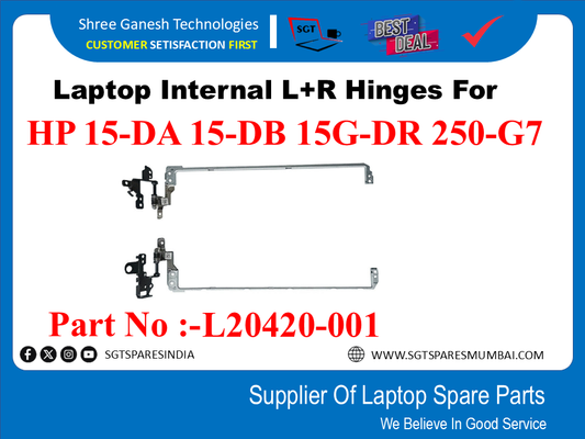 Laptop Internal L+R Hinges For HP 15-DA 15-DB 15G-DR 250-G7 Part No :-L20420-001