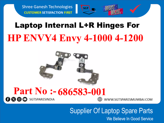 Laptop Internal L+R Hinges For HP ENVY4 Envy 4-1000 4-1200 Part No: -686583- 001