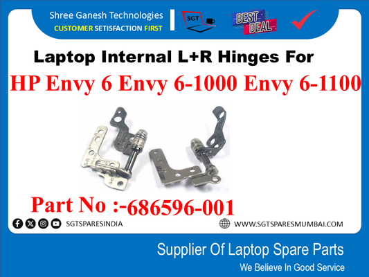 Laptop Internal L+R Hinges For HP Envy 6 Envy 6-1000 Envy 6-1100 Part No :-686596-001