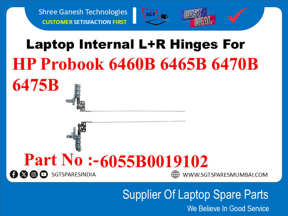 Laptop Internal L+R Hinges For HP Probook 6460B 6465B 6470B 6475B Part No :-6055B0019102