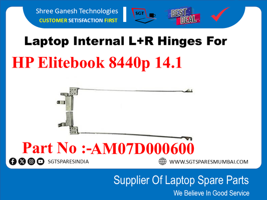 Laptop Internal L+R Hinges For HP Elitebook 8440p 14.1 Part No :-AM07D000600