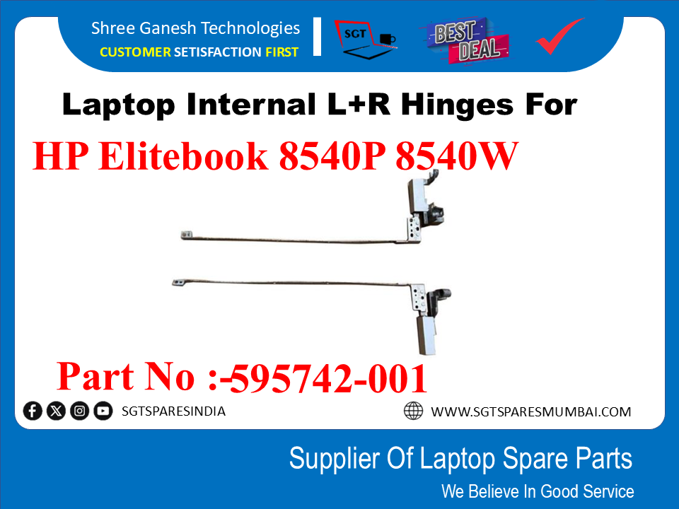 Laptop Internal L+R Hinges For HP Elitebook 8540P 8340W Part No :4595742-001