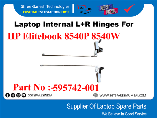 Laptop Internal L+R Hinges For HP Elitebook 8540P 8340W Part No :4595742-001