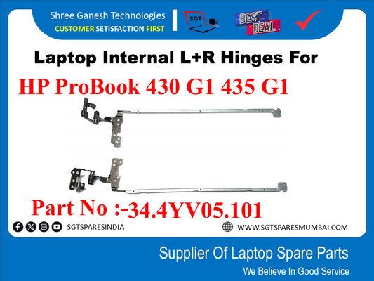 Laptop Internal L+R Hinges For HP ProBook 430 G1 435 G1 Part No 2-34, 4YV05. 101