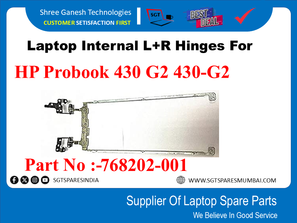 Laptop Internal L+R Hinges For HP Probook 430 G2 430-G2 Part No :-768202-001