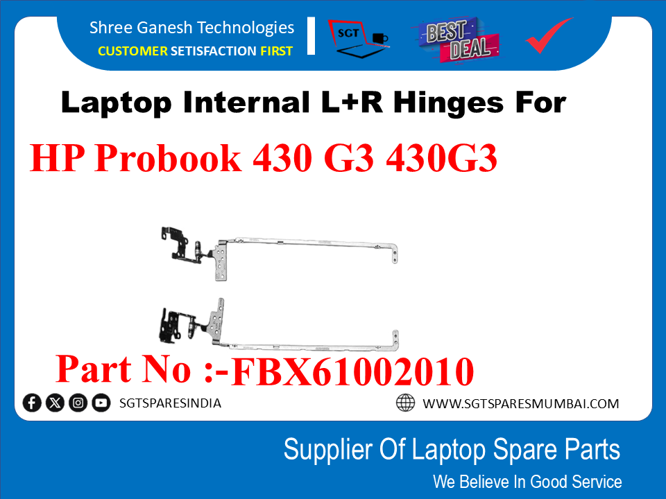 Laptop Internal L+R Hinges For HP Probook 430 G3 430G3 Part No :-FBX61002010