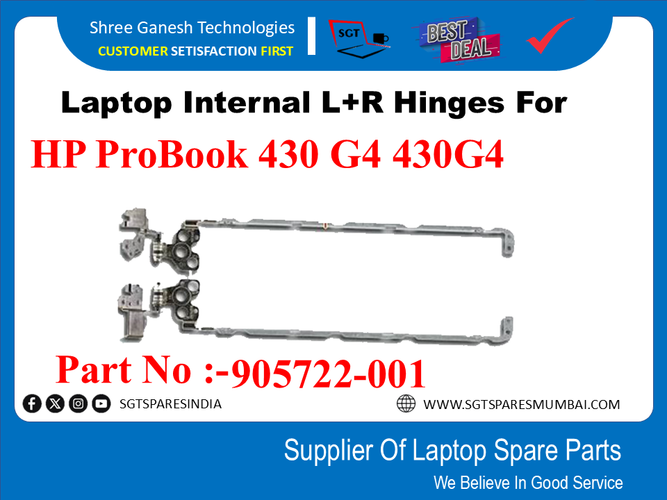 Laptop Internal L+R Hinges For HP ProBook 430 G4 430G4 Part No :-905722- 001