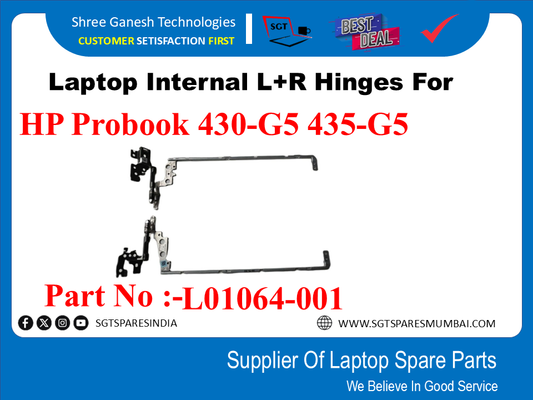 Laptop Internal L+R Hinges For HP Probook 430-G5 435-G5 Part No :-L01064-001