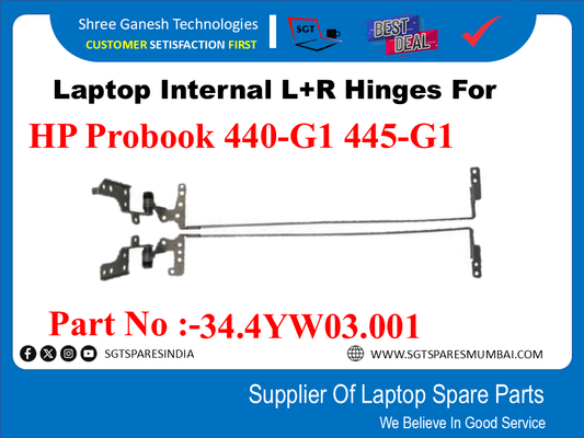 Laptop Internal L+R Hinges For HP Probook 440-GI1 445-GI1 Part No :-34.4YW03.001