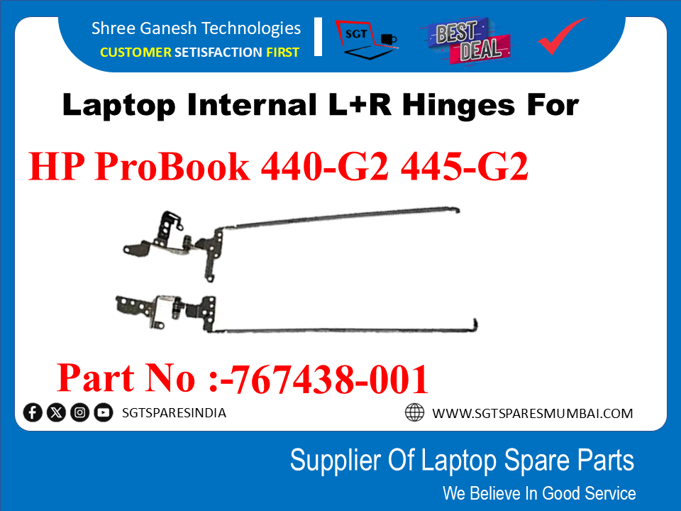 Laptop Internal L+R Hinges For HP ProBook 440-G2 445-G2 Part No :-767438-001