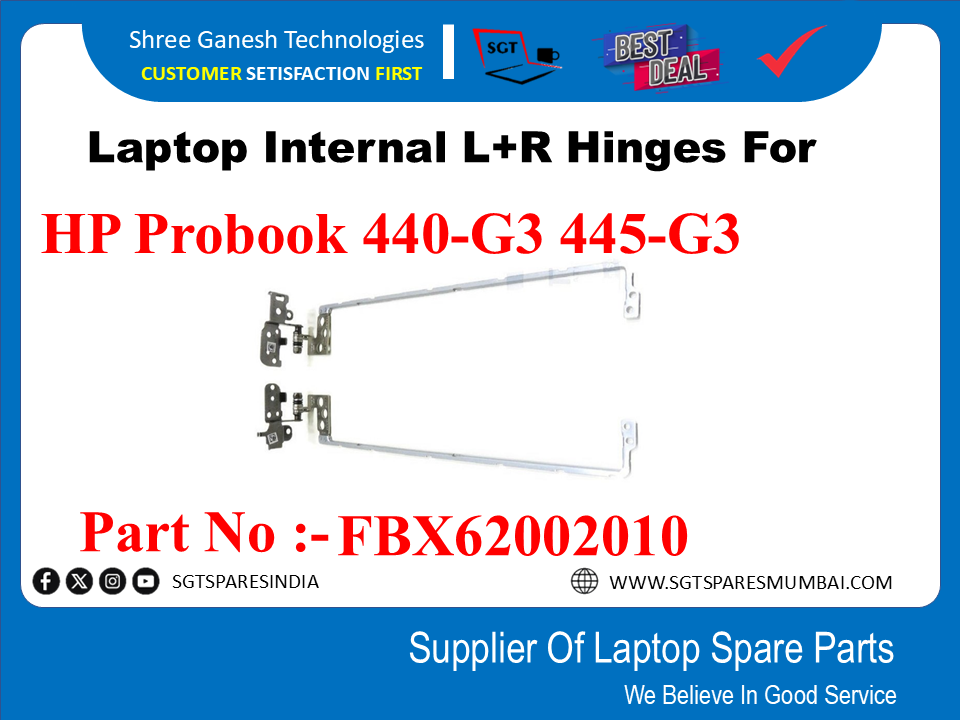 Laptop Internal L+R Hinges For HP Probook 440-G3 445-G3 Part No :-FBX62002010