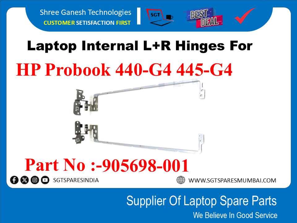 Laptop Internal L+R Hinges For HP Probook 440-G4 445-G4 Part No :-905698-001