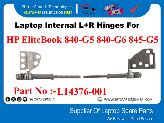 Laptop Internal L+R Hinges For HP EliteBook 840-G5 840-G6 845-G5 Part No :-L14376-001