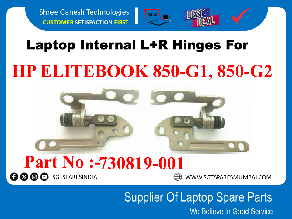 Laptop Internal L+R Hinges For HP ELITEBOOK 850-G1, 850-G2 Part No :-730819- 001