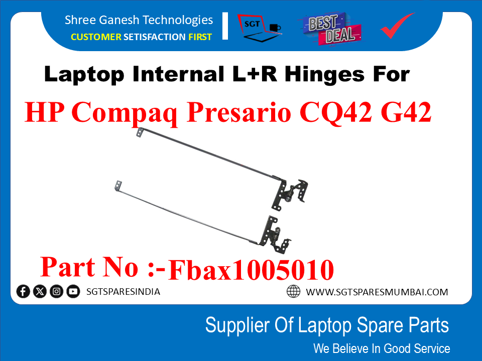 Laptop Internal L+R Hinges For HP Compag Presario CQ42 G42 Part No :-Fbax1005010