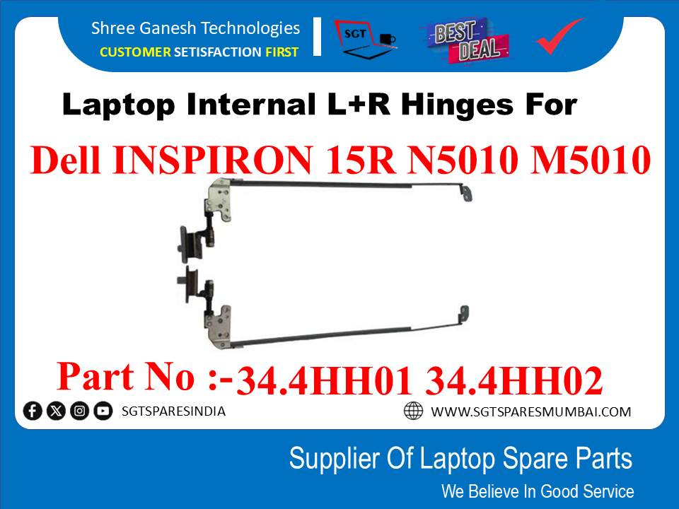 Laptop Internal L+R Hinges For Dell INSPIRON 15R N5010 M5010 Part No :-34.4HH01 34.4HH02